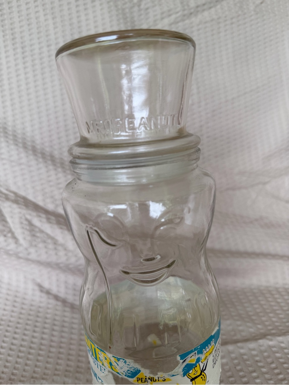 Vintage Mr. Peanut Glass Canister - Clear